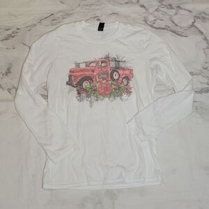 Long Sleeve Red Truck Christmas Tee
